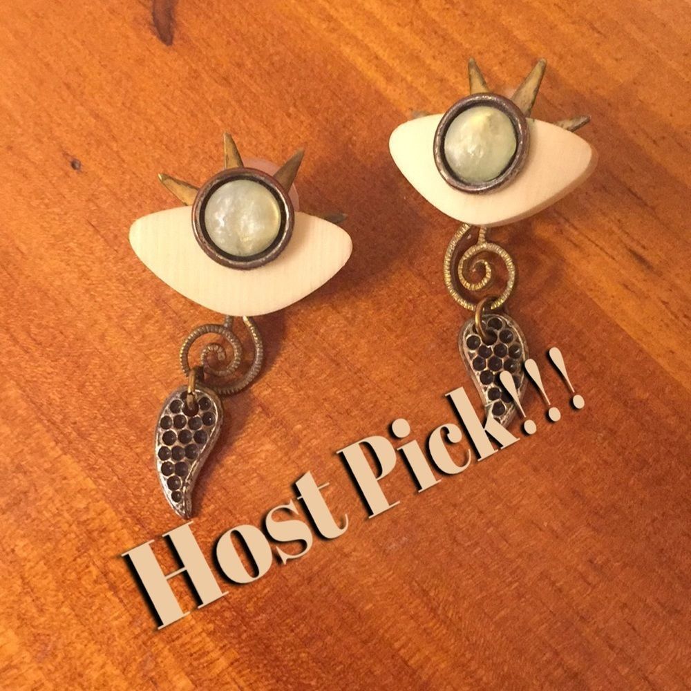 Artist designed Earrings, mixed media, vintage